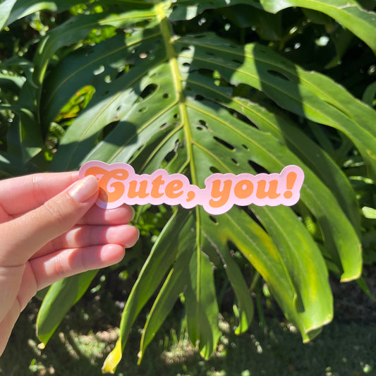 Cute, you! Mirror Decal (small)