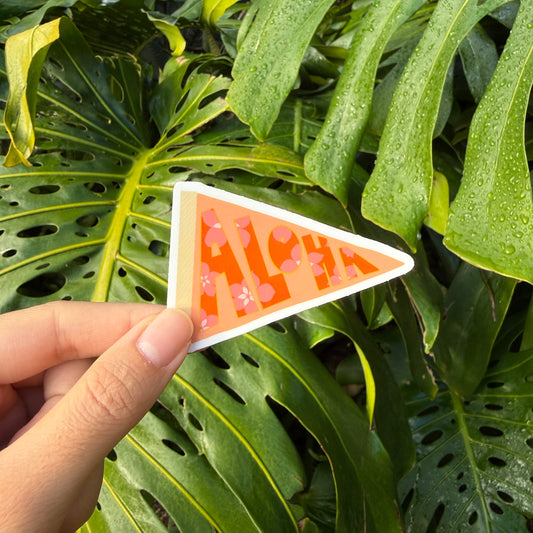Aloha Pennant Flag Sticker